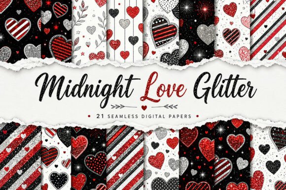 Download Midnight Love Glitter – Digital Pattern - Digital Collection