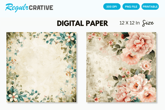 Download Wedding Bride Floral Digital Paper - Digital Collection