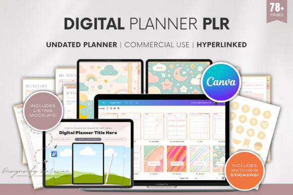 Download Undated Digital Planner PLR | Canva - Digital Collection