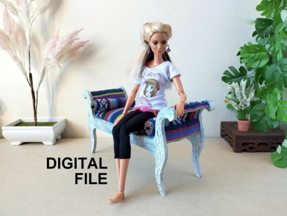 Download Miniature Backless Sofa Digital File 1:6 - Digital Collection