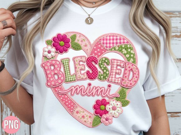 Download Blessed Mimi Faux Embroidery PNG Shirt - Embroidery Collection