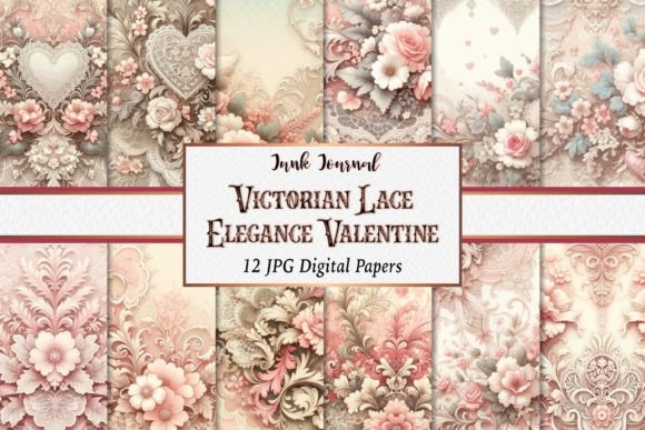 Download Victorian Lace Elegance Digital Papers - Digital Collection