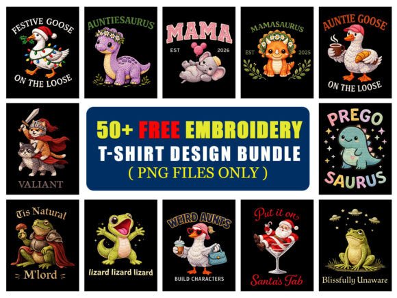 Download Embroidery T-Shirt PNG Bundle Free - Embroidery Collection