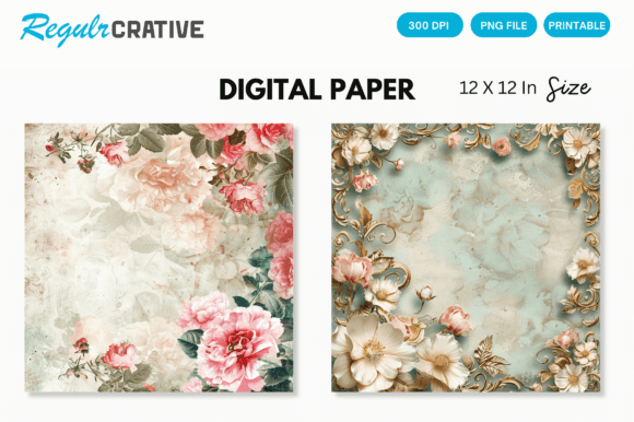 Download Wedding Bride Floral Digital Paper - Digital Collection