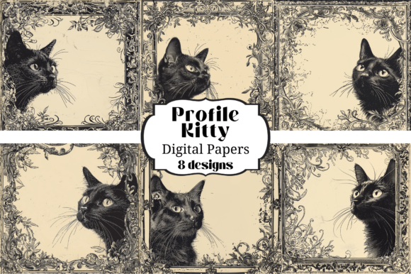 Download Profile Kitty Cat Digital Paper Backgrou - Digital Collection