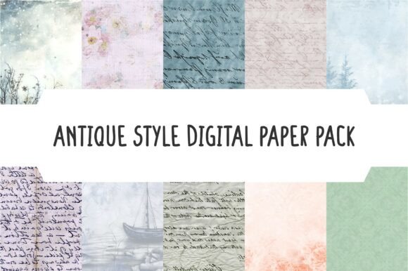 Download Antique Style Digital Paper Pack - Digital Collection