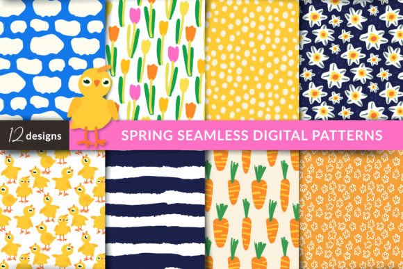 Download SPRING SEAMLESS DIGITAL PATTERNS Set - Digital Collection