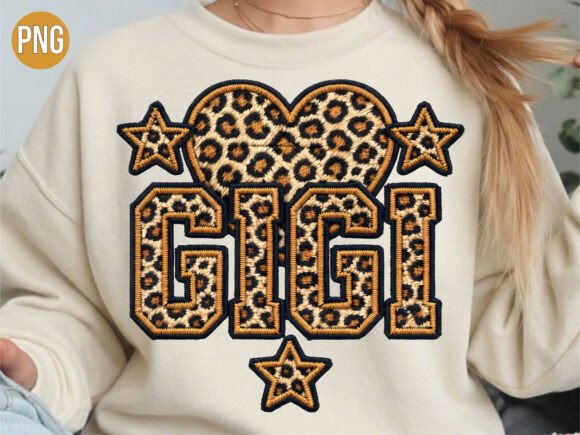Download Gigi Leopard Print Embroidery PNG SHIRT - Embroidery Collection