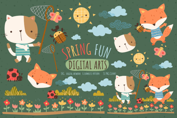 Download Spring Fun Digital Art - Cute Clipart - Digital Collection