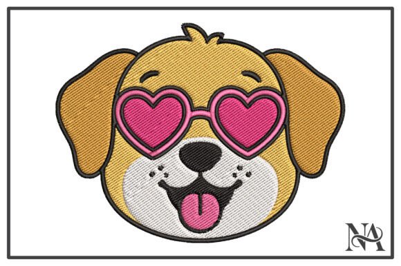 Download Heart Sunglasses Puppy Embroidery Design - Embroidery Collection