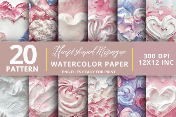 Download Heart Shaped Marshmallows Digital Papers - Digital Collection